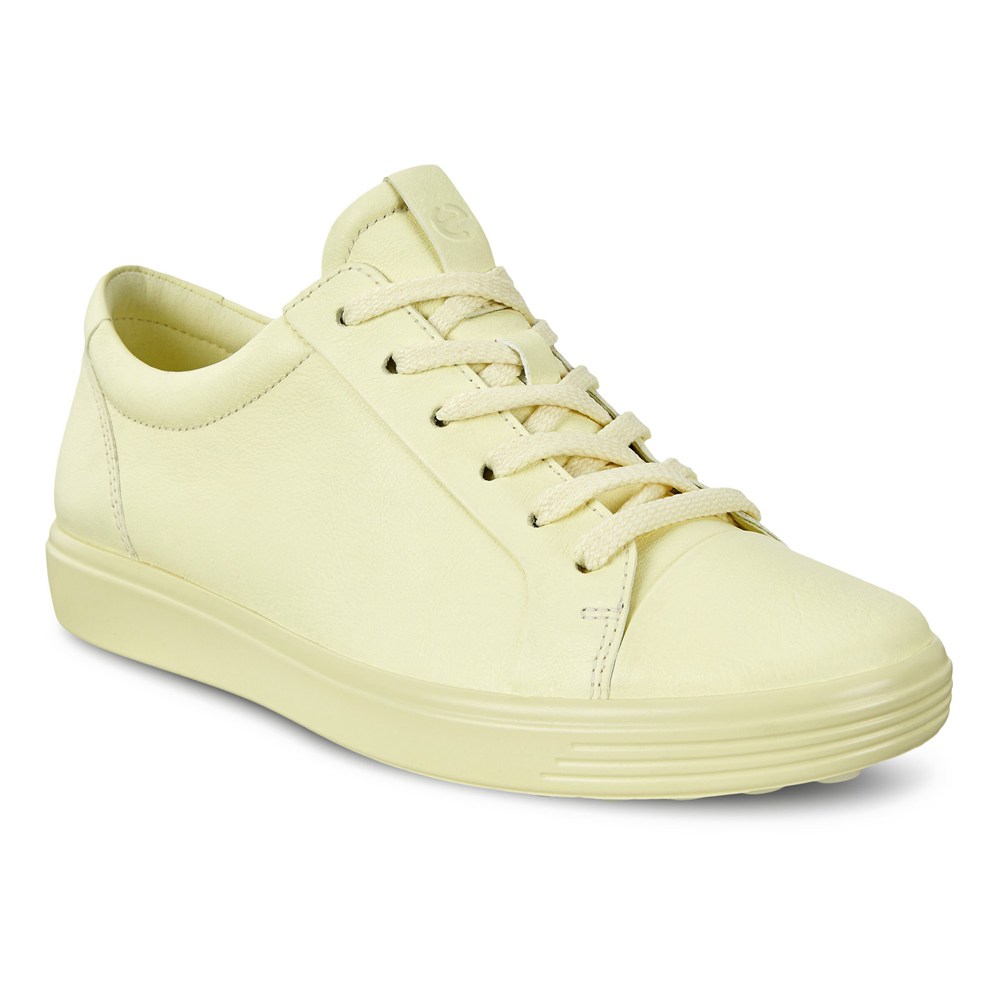 ECCO Sneakersy Damskie - Soft 7 - Żółte - ERMTSG-670